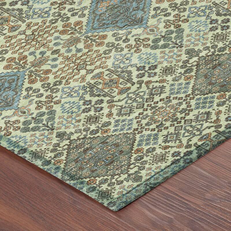 Machine Washable Indoor/ Outdoor Global Flory Chantille Rug