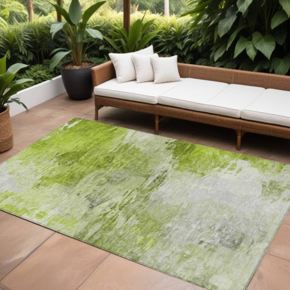 HomeRoots Abstract Transitional Rectangle Outdoor Rug