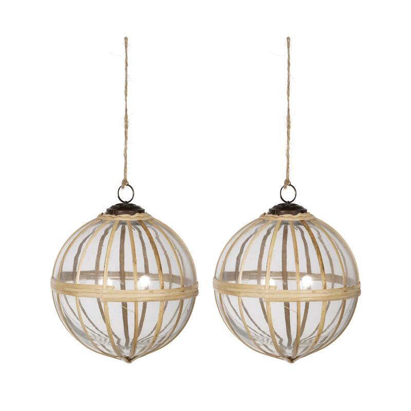 D5" X-Mas Hanging Ornament, Decorative Hanging Ball Christmas Tree Ornaments for Holiday Party Decorations, Set of 2