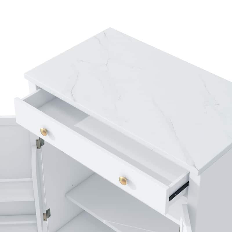 Freestanding Kitchen Pantry Cabinet,Buffet Food Storage Cabinet with Drawers and Adjustable Shelves