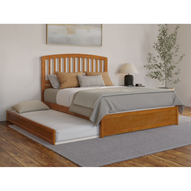 Lucia Platform Bed with Panel Footboard and Twin XL Trundle