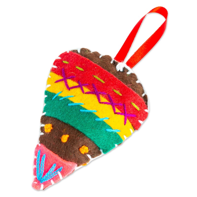 Novica Handmade Spinning Colors Felt Ornament