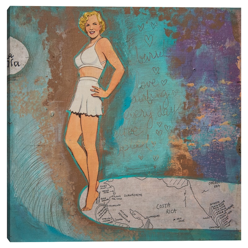 Marilyn Knows Surfen by Zwart Canvas Art Print