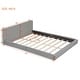 preview thumbnail 6 of 16, Queen Size Upholstered Platform Bed with Velvet Fabric, Grounded Bed & Solid Frame, Gray
