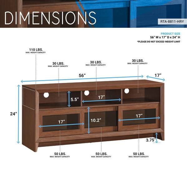 Modern 6 Compartments TV Stand with 3 Sliding Door Drawer and 3 Shelf