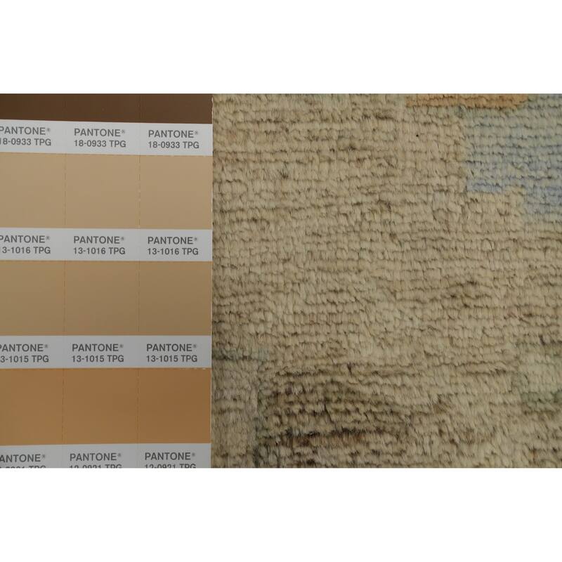 Hand Knotted Traditional Wool Beige Geometric Area Rug - 11' 8'' X 8' 9''