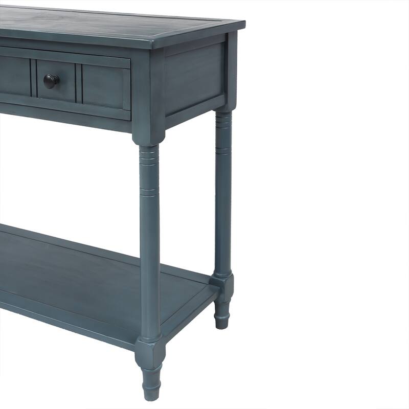 Console Table Traditional Design with Two Drawers and Bottom Shelf