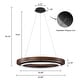 preview thumbnail 23 of 26, Modern 24" Walnut LED Wood Chandelier Ring Chandelier for Living Room Foyer
