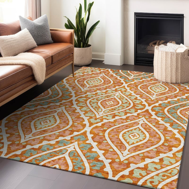 Premium Washable Super Soft Diamond Medallions Mayfield Rug