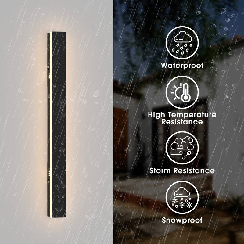 YANSUN Outdoor Long Strip Wall Lamp 19W LED Integrated, IP65 Waterproof - 23.6 inchs - 23.6 inchs