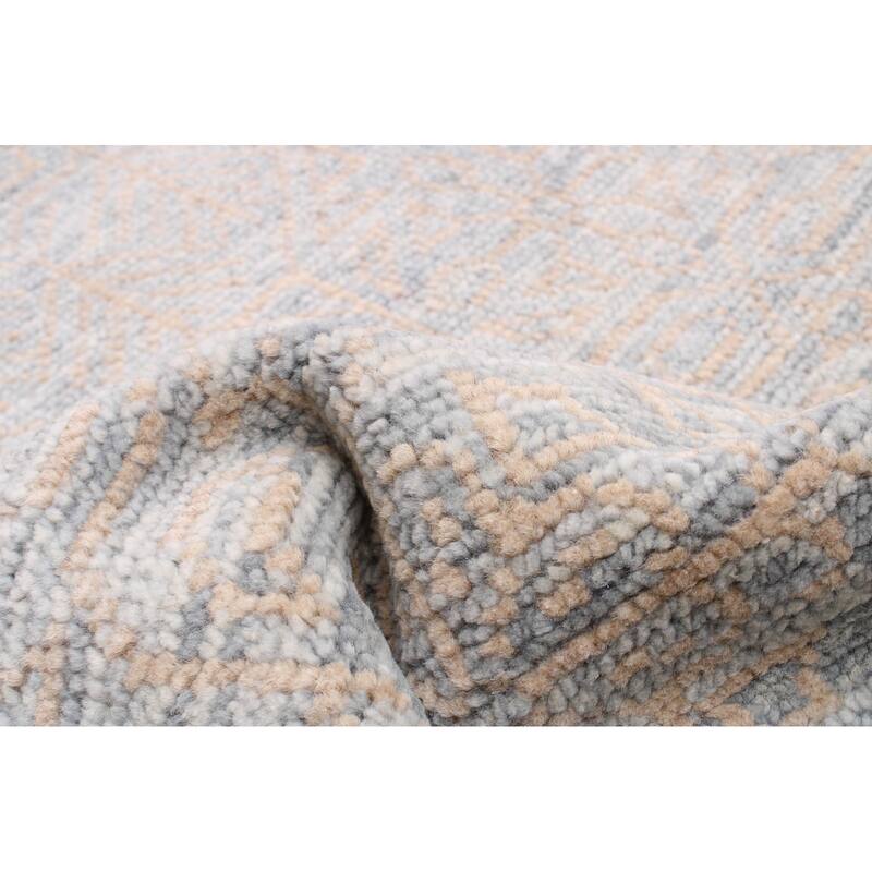 ECARPETGALLERY Hand-knotted Mystique Grey Wool Rug - 6'0 x 9'4