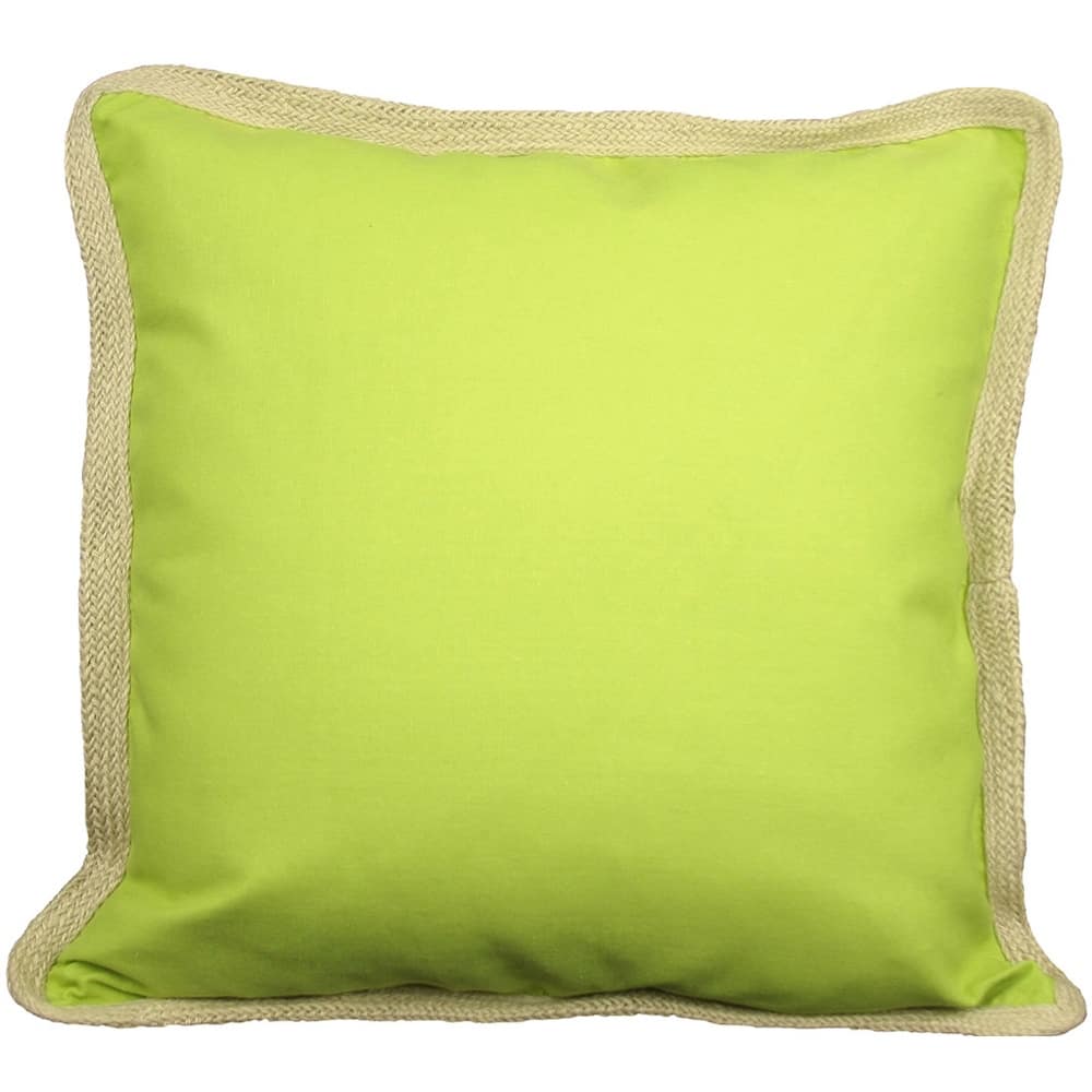 20"x20" Beige and Green Linen Blend Zippered Pillow