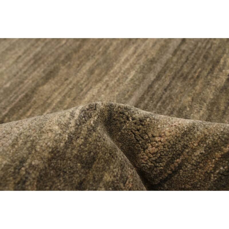 ECARPETGALLERY Hand-knotted Pak Finest Gabbeh Green Wool Rug - 4'0 x 5'11