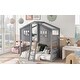 preview thumbnail 28 of 40, Modern House Shaped Bunk Bed with Ladder and Guardrails, Solid Construction, Beautiful & Elegant