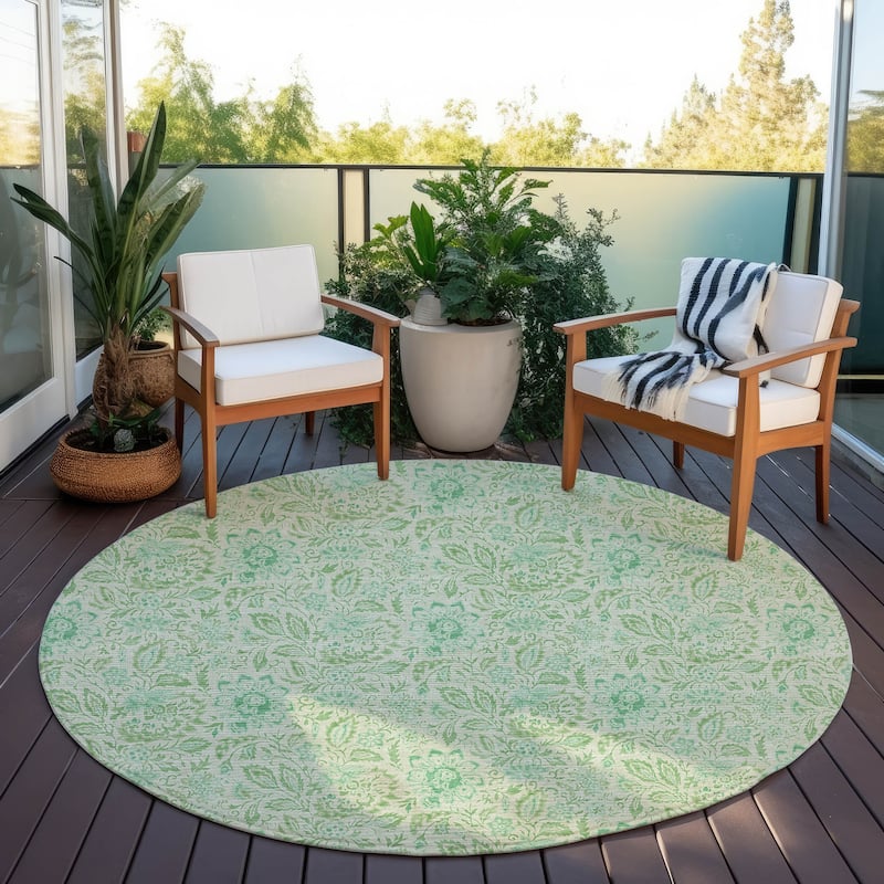 Machine Washable Indoor/ Outdoor Chantille Farmhouse Floral Rug