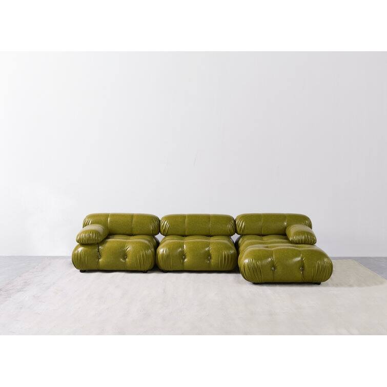 Daejuan 4 Pieces Faux Leather Sectional