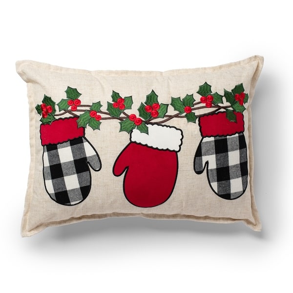 Sure Fit Home Decor Buffalo Garland Mitten Decorative Throw Pillow Overstock 32308139