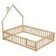 preview thumbnail 102 of 109, Twin/Full Montessori Toddler Floor Bed Frame, Modern House-Shaped Bed Frame with Fence and Full-Length Guardrails for Girls Boys