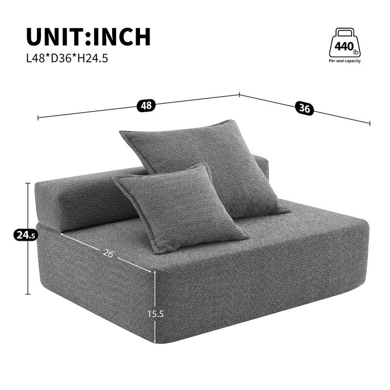 Oversized Modular U Shaped Sectional Sofa,Luxury Boucle Floor Couch,Convertible Compressed Couch,Spacious Foam-Filled Sofa