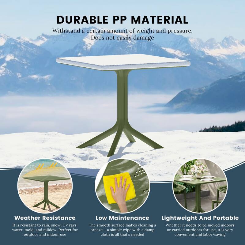 Frond and Form 31.5" Outdoor Square Dining Table