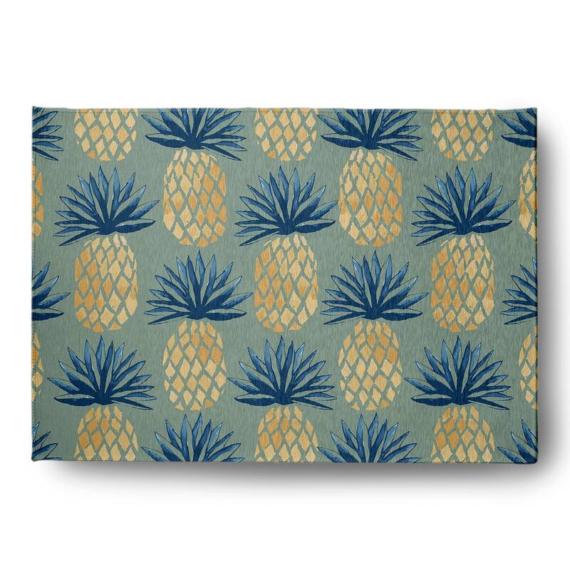 Pineapple Stripes Chenille Rug - Sage - 5' x 7'