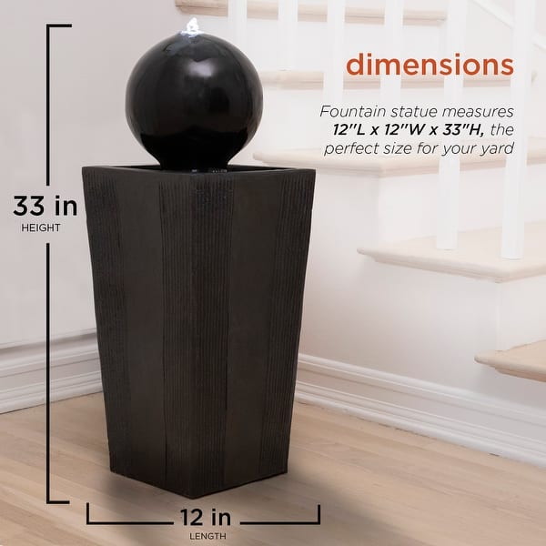 Ball on Stand Fountain with LED Lights