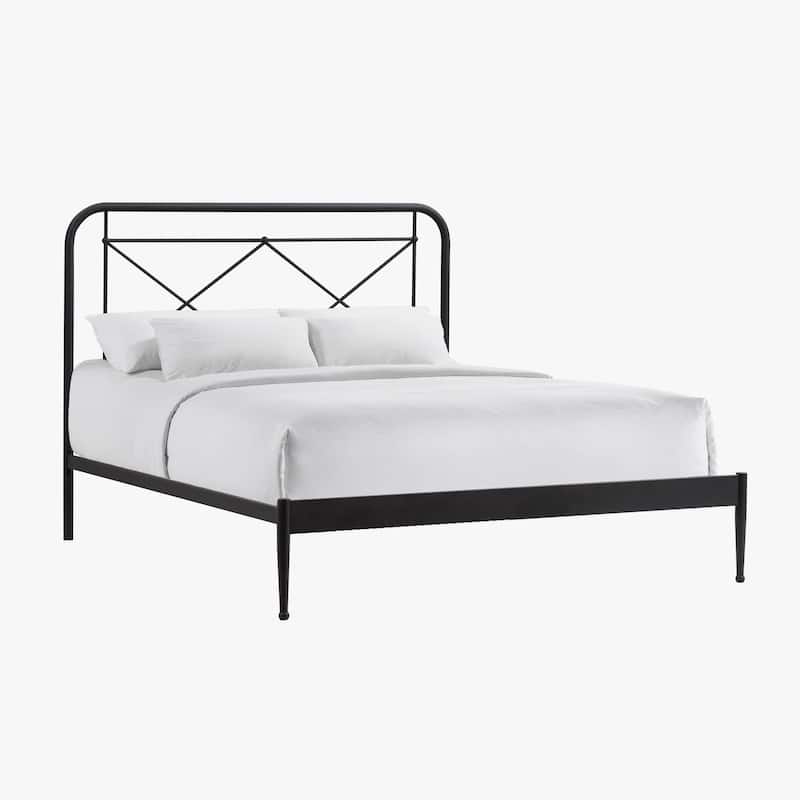 Intercon Vintage Metal Panel Bed, Black - Queen