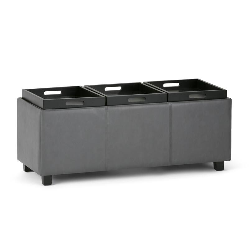 WYNDENHALL Franklin 42-in. Wide Contemporary Rectangular Storage Ottoman