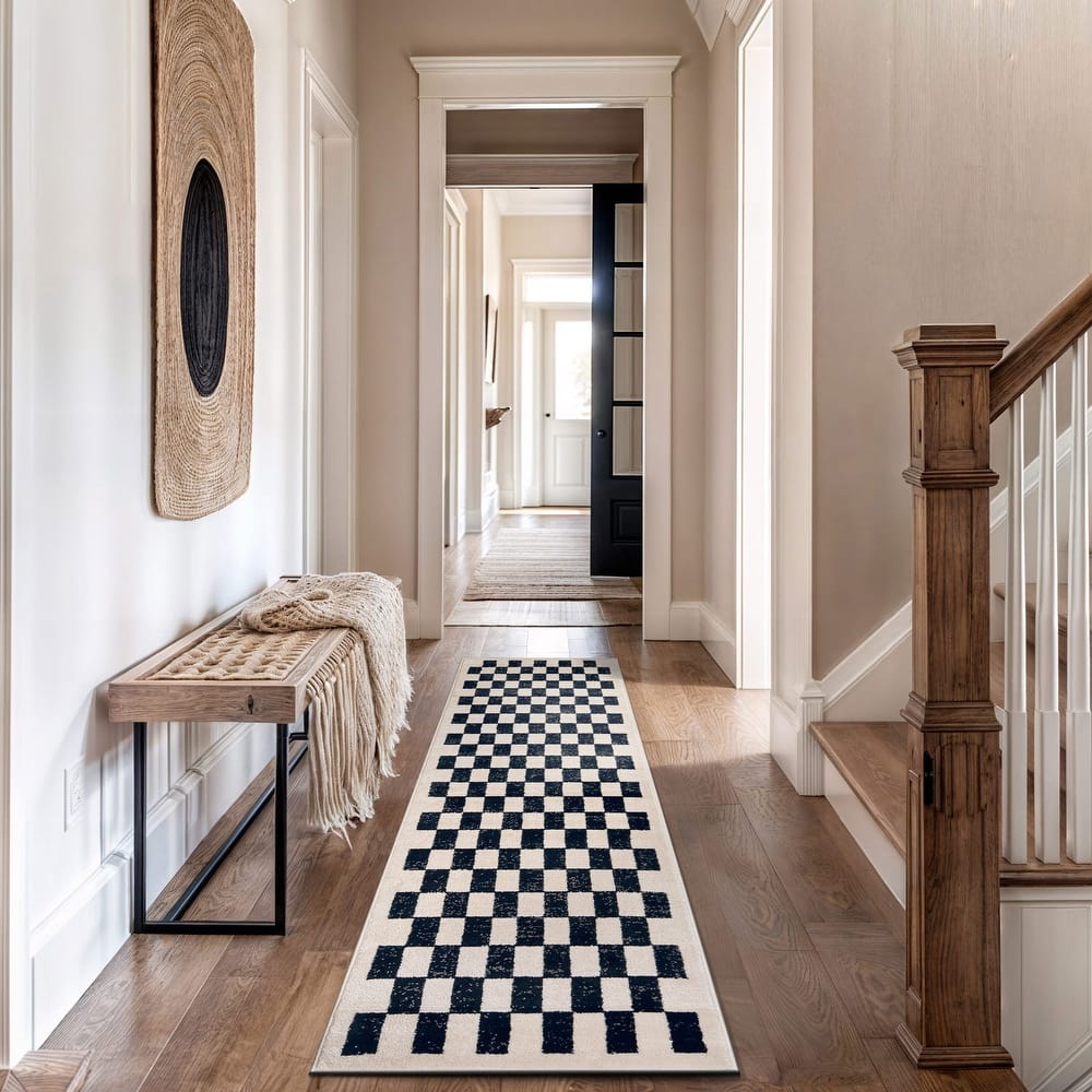 World Rug Gallery Contemporary Checkered Area Rug