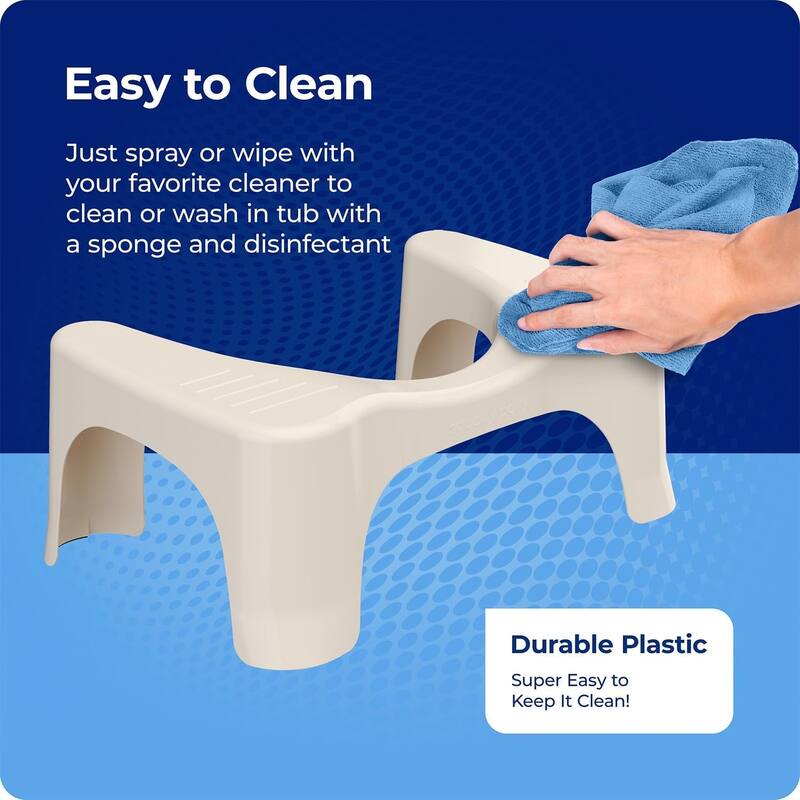 Squatty Potty Simple Bathroom Toilet Stool, Buttercream 7 Inch Ergonomic Stool - Posture-Enhancing Bathroom Footrest