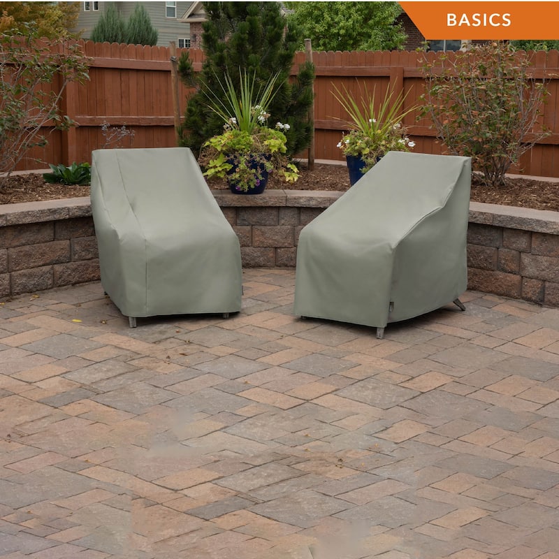 Modern Leisure Basics Patio Chair Cover, 33"L X 34"W X 31"H, 2-Pack, Sage - 33"L x 34"W x 31"H