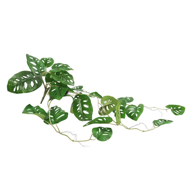 Artificial Swiss Cheese Philodendron Monstera Leaf Vine Hanging Plant Greenery Foliage Bush 36in - 36" L x 12" W x 6" DP