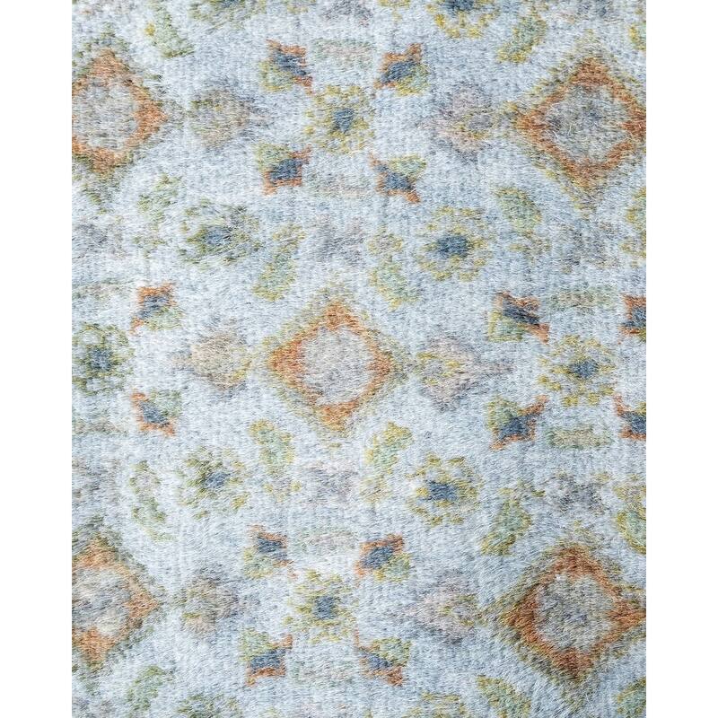 Fine Vibrance One-of-a-Kind Hand-Knotted Area Rug - Gray, 4' 2" x 5' 9" - 4' 2" x 5' 9"