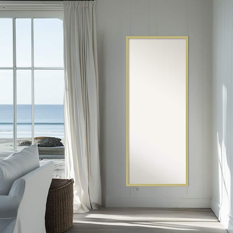 Incline Non-Beveled Wood Framed Full-Length Floor Leaner Mirror