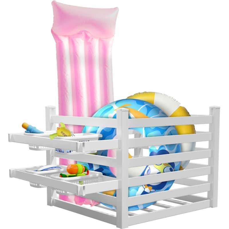 Pool Storage Bin, Pool Float Holder, Waterproof, Easy Poolside Cleanup