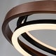 preview thumbnail 12 of 26, Modern 24" Walnut LED Wood Chandelier Ring Chandelier for Living Room Foyer