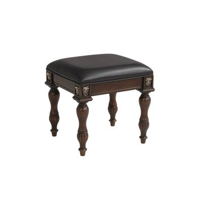 New Classic Furniture Vivienne Black and Madeira Vanity Stool