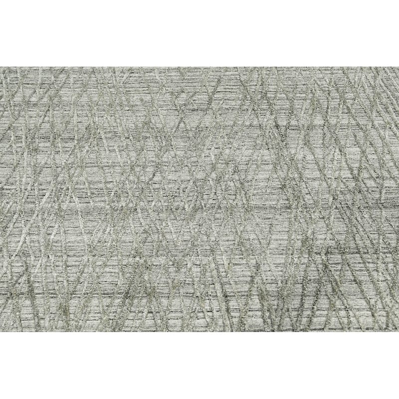 Hand Made Loop n Cut Pile 100% Wool Modern Oriental Area Rug Gray - 4' x 5' 11''