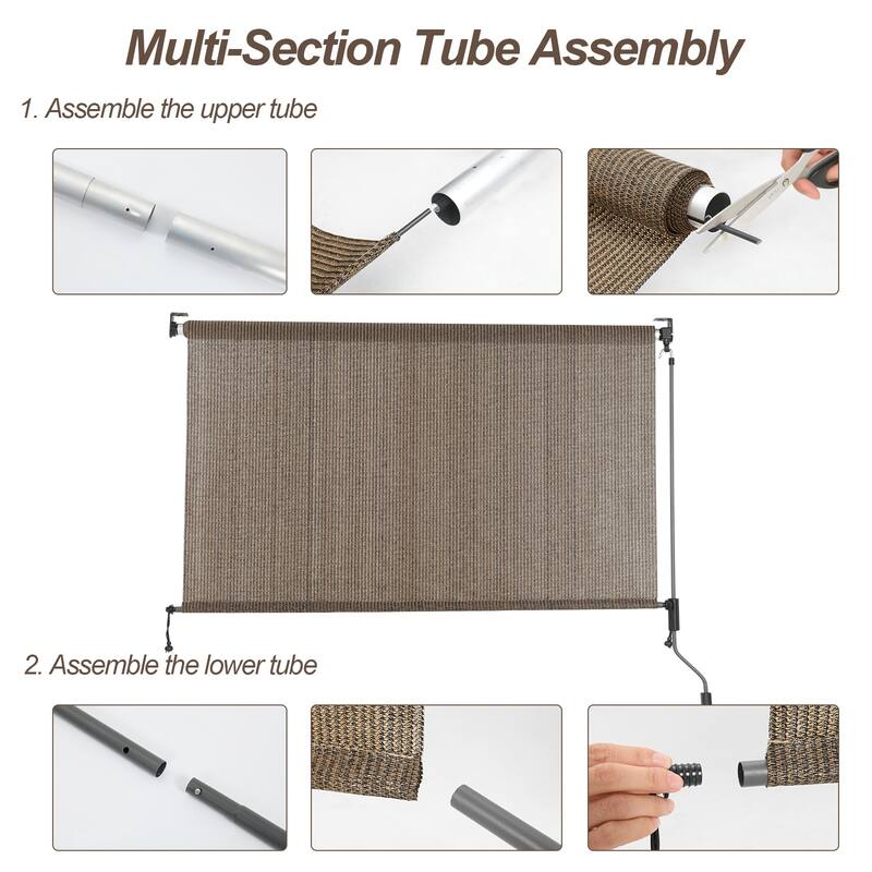 Aoodor Patio HDPE Fabric Roller Shade