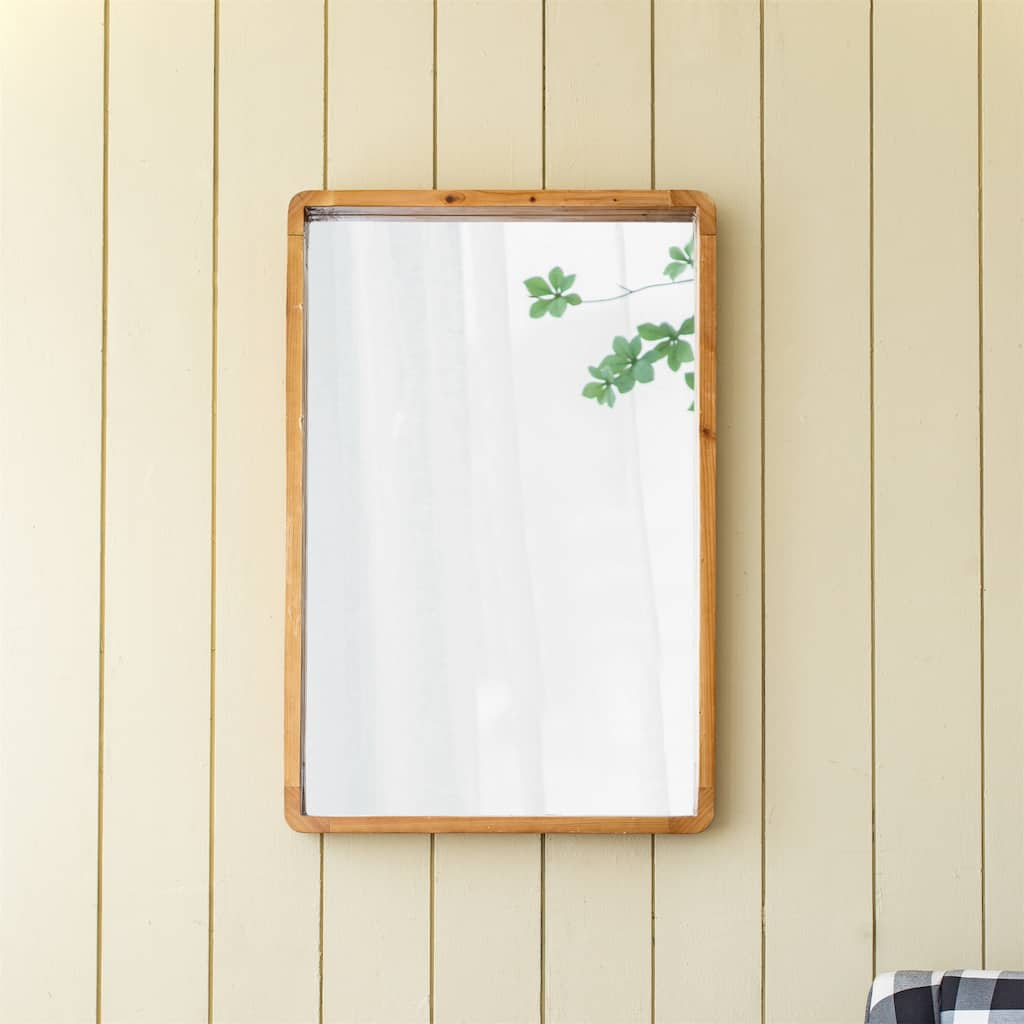 Farmhouse Decor Rectangle Wood Wall Mirror