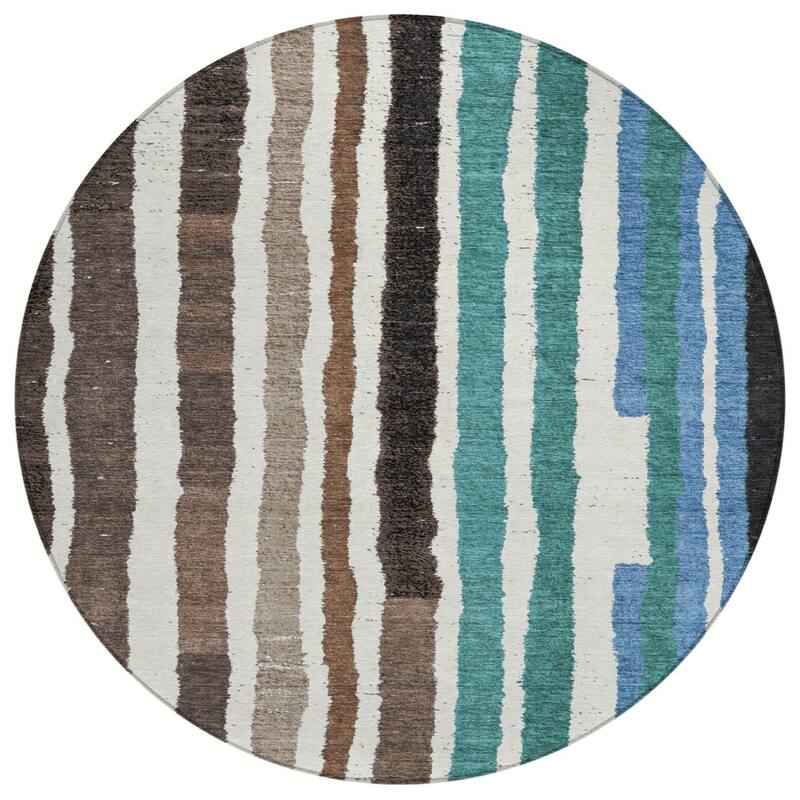 HomeRoots Striped Transitional Rectangle Outdoor Rug