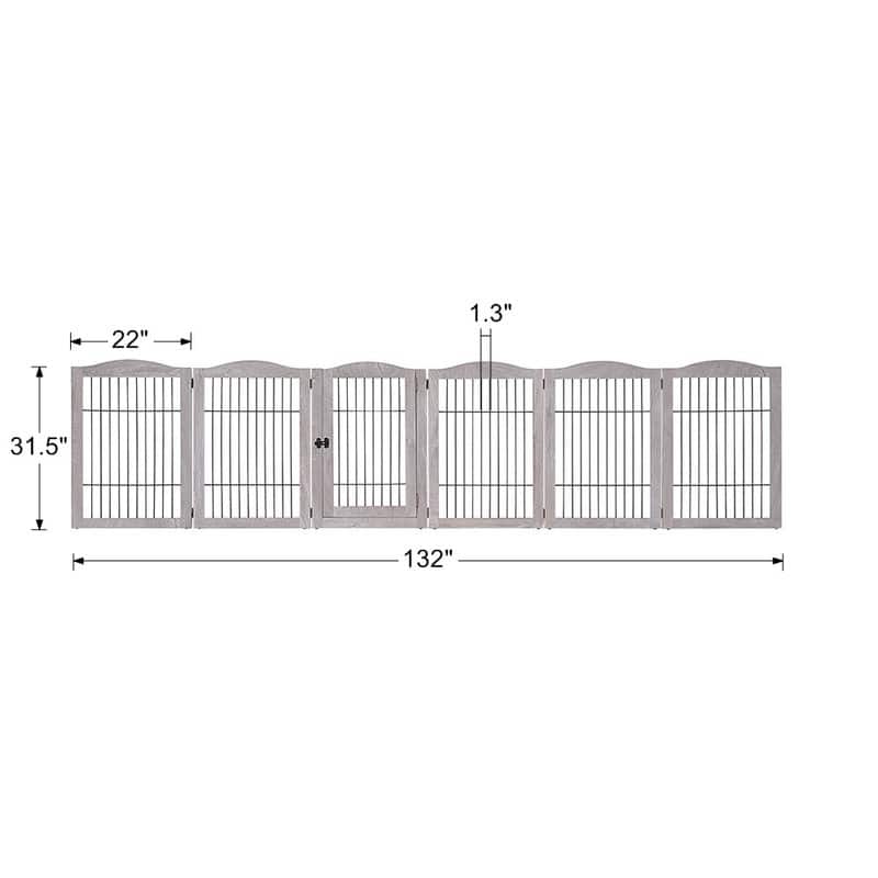 Unipaws Pet Playpen with Wire 6 Panels Freestanding Dog Gate