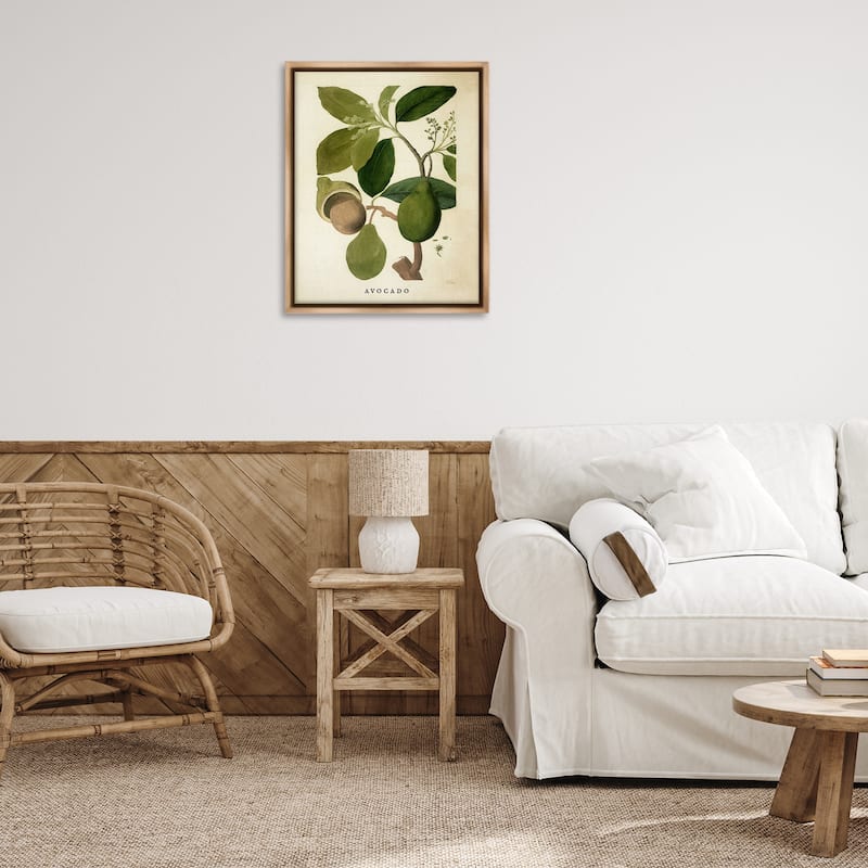 Stupell Vintage Avocado Plant Framed Floater Canvas Wall Art Design By Lil' Rue