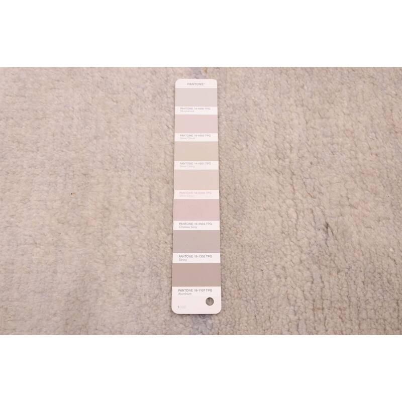 ECARPETGALLERY Hand-knotted Looma Light Grey Wool Rug - 7'11 x 9'11