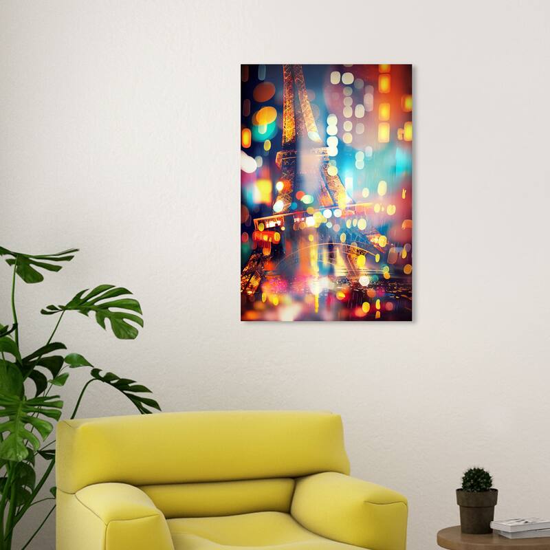Wynwood Studio Fashion and Glam Eiffel Bokeh II Gold and Copper Modern & Contemporary Wall Art Canvas Print - 30 x 20