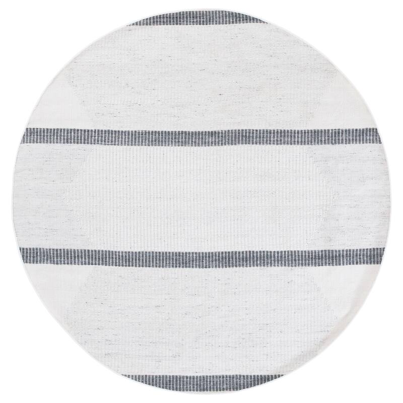 SAFAVIEH Handmade Kilim Ozlem Boho Rug - Dark Grey/Ivory - 6' Round