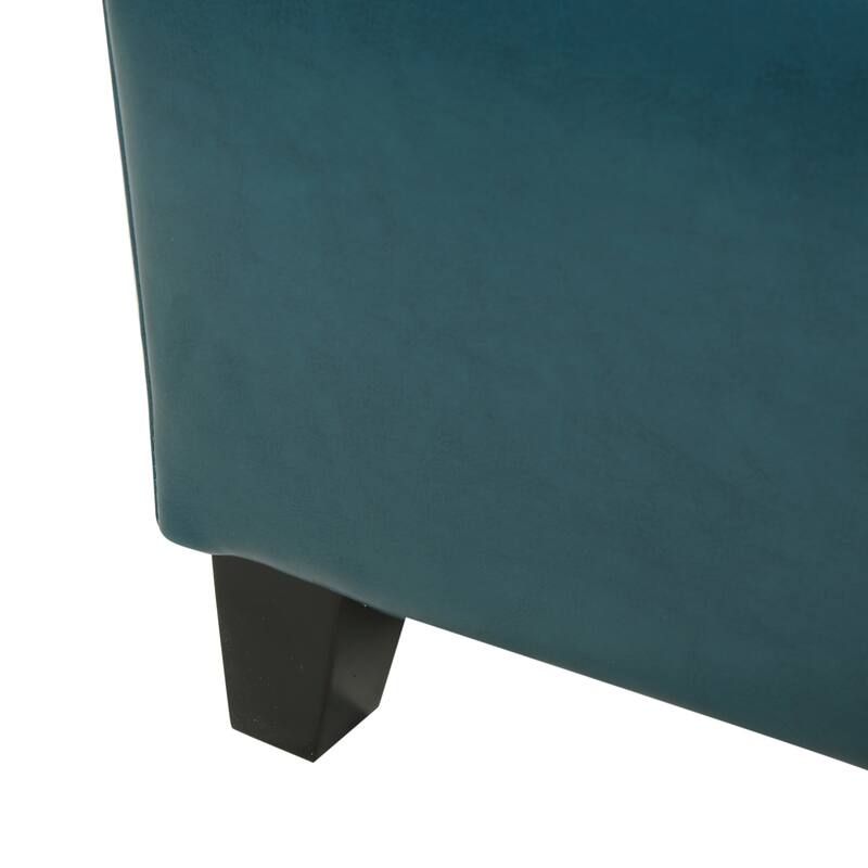 Hastings Tufted Faux Leather Storage Ottoman by Christopher Knight Home