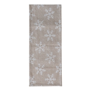 Woven Fabric Jacquard Table Runner with Snowflake Pattern