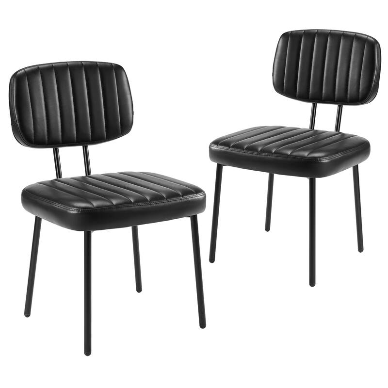 Upholstered Dining Room Chairs with Cushion Seat Set of 6 - Black - Set of 6