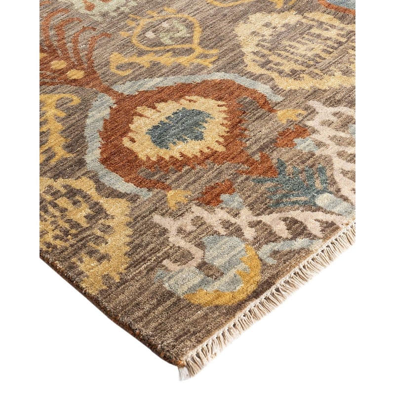 Ikat One-of-a-Kind Hand-Knotted Area Rug - Rust, 9' 0" x 12' 1" - 9' 0" x 12' 1"